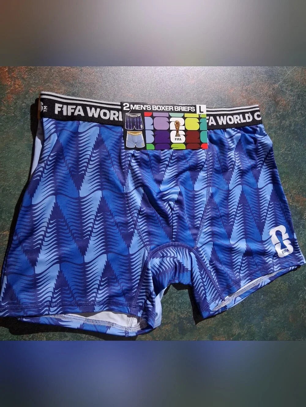 FIFA World Cup Men's Blue Performance Boxer Briefs - L